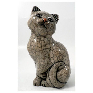 Cat Raku Sculpture