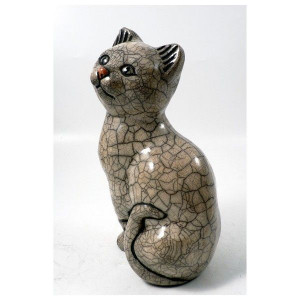 Cat Raku Sculpture