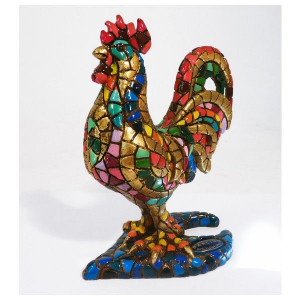 Poule décorative en mosaique Barcino