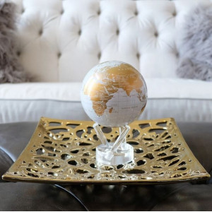 WHITE AND GOLD MOVA GLOBE — Studio Seven Arts